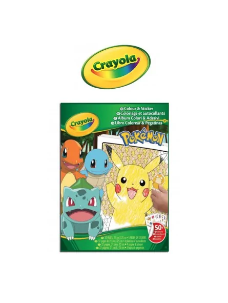 Crayola Pokemon Album Colori Adesivi e Stickers