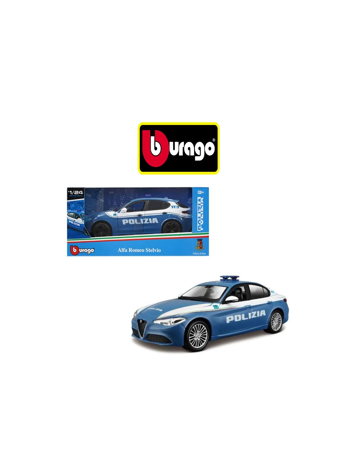Burago Alfa Romeo Giulia Polizia Scala 1/24