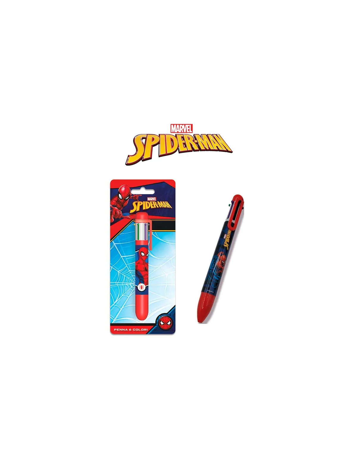 Spiderman Penna 6 Colori Ast2
