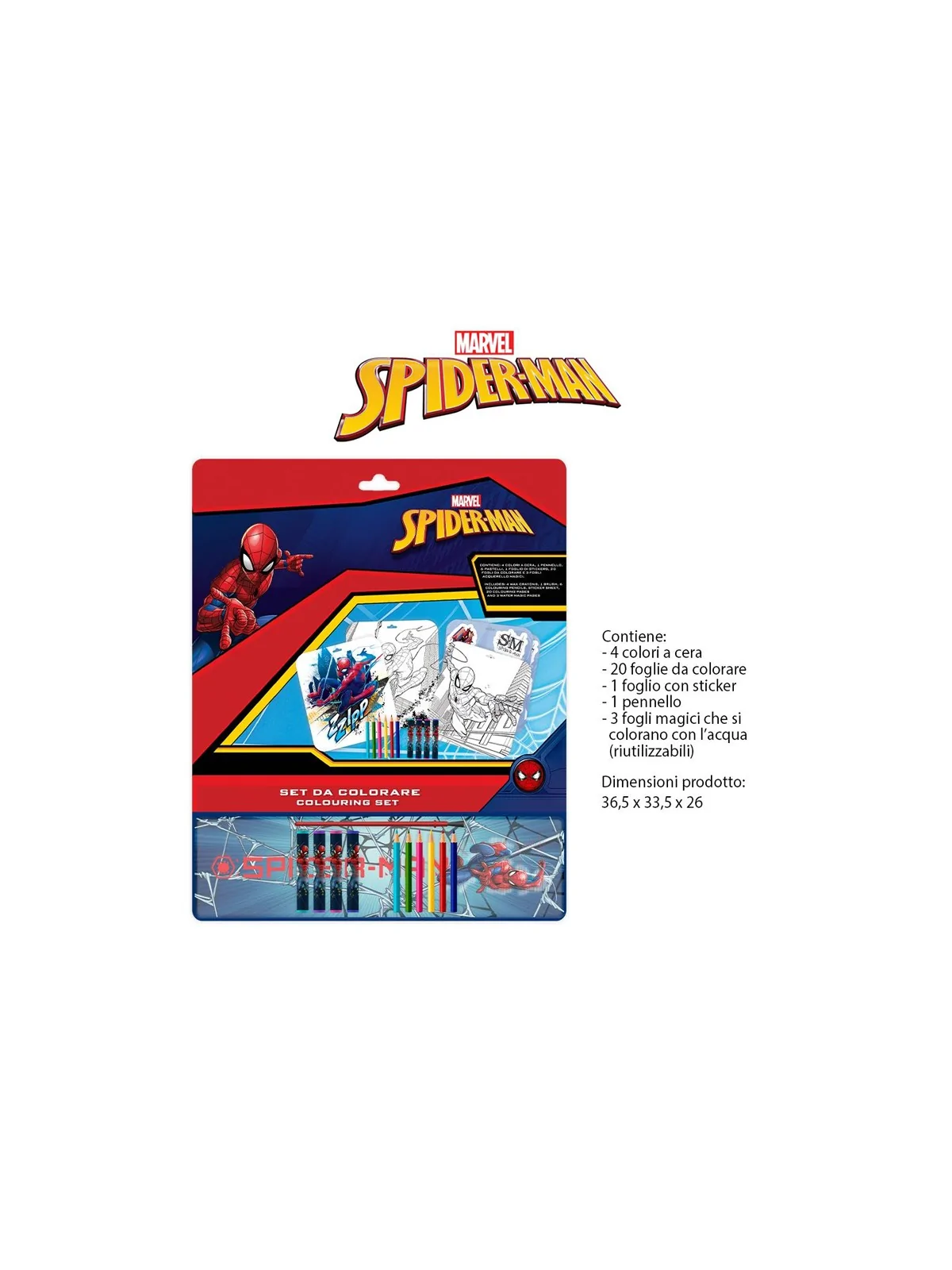 Spiderman Set Magico da Colorare