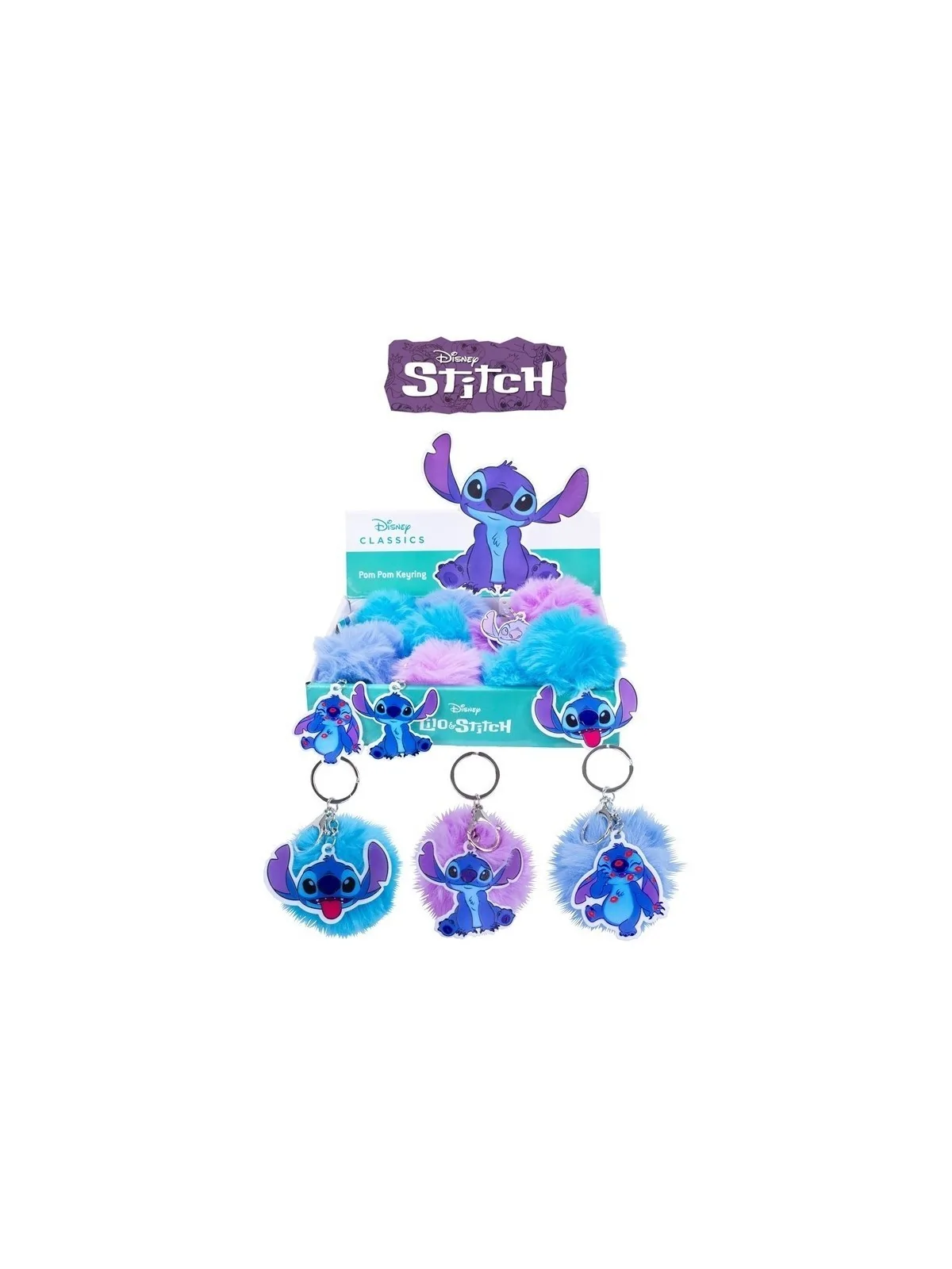 Disney Stitch Portachiavi Peluche Pompon 7 cm Disney Stitch Portachiavi Peluche Pompon 7 cm