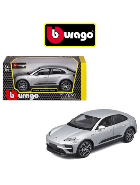 Burago Porsche Macan Turbo Electric Silver Scala 1/24 Burago Porsche Macan Turbo Electric Silver Scala 1/24