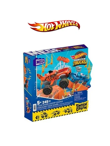 Hotwheels Monster Truks Tiger Shark Smash e Crash