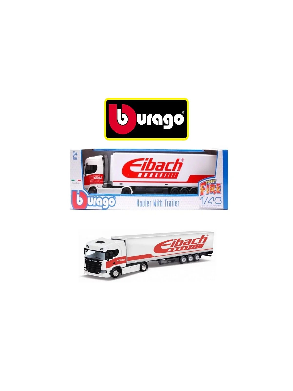Burago Camion Con Rimorchio Eibach Scala 1/43