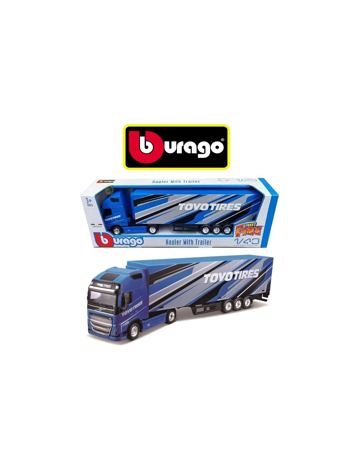 Burago Camion con Rimorchio Toyo Tires scala 1/43