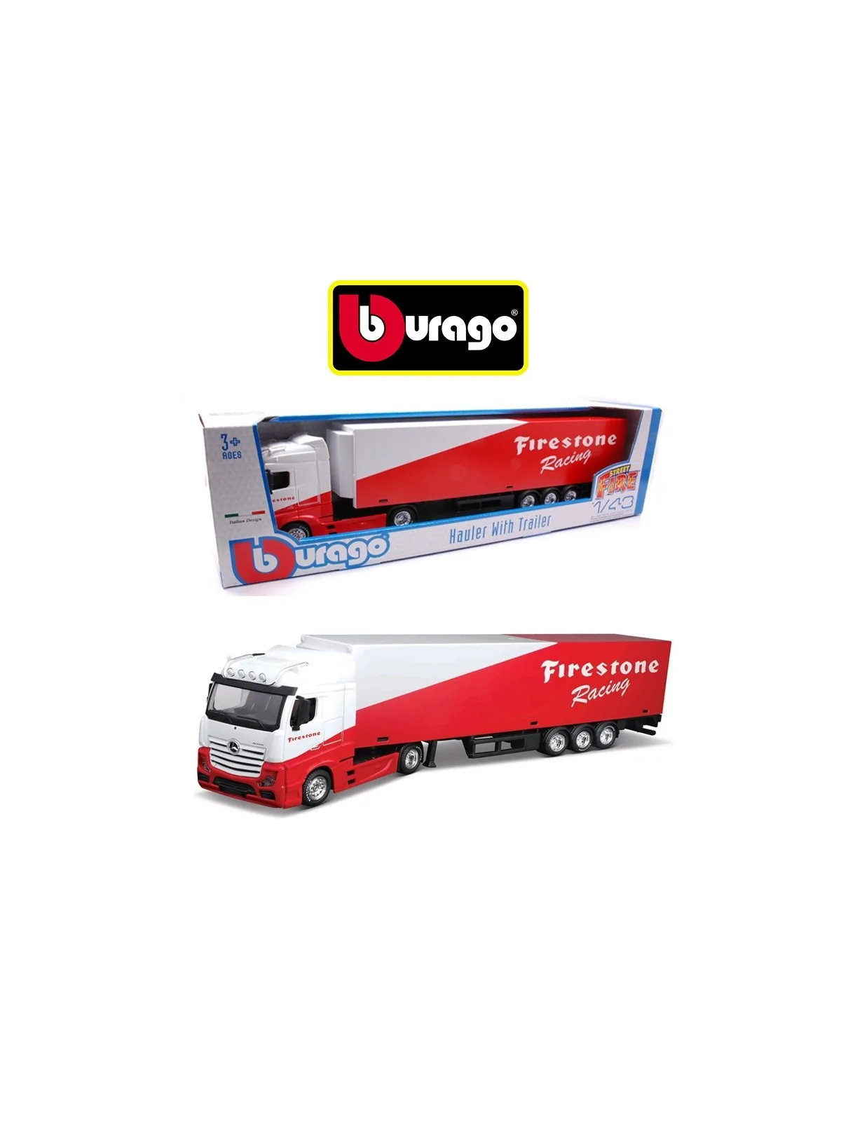 Burago Camion con Rimorchio Firestone Racing Scala 1/43