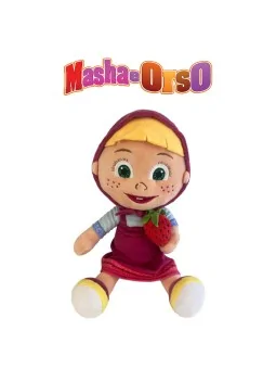 Peluche Masha e Orso Seduto con Fragola 25 cm