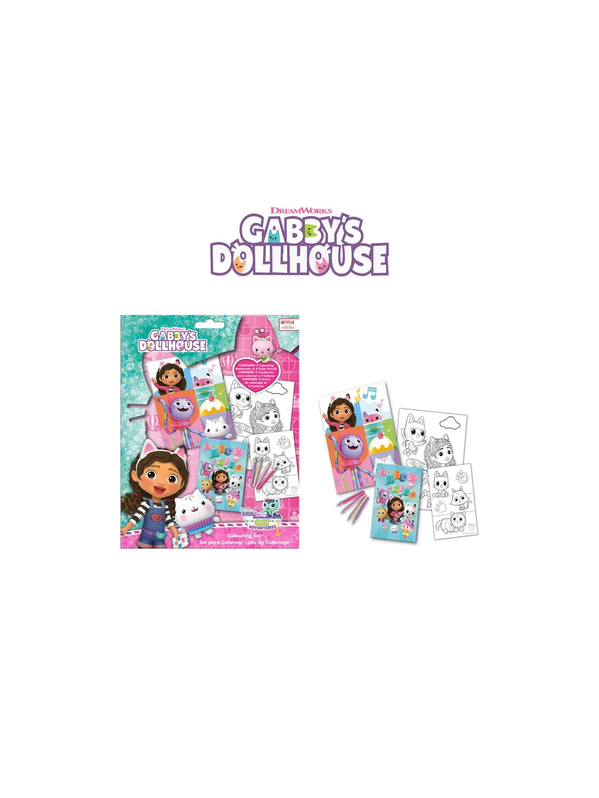 Gabbys Dollhouse Colouring Set