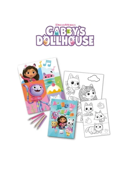 Gabbys Dollhouse Colouring Set