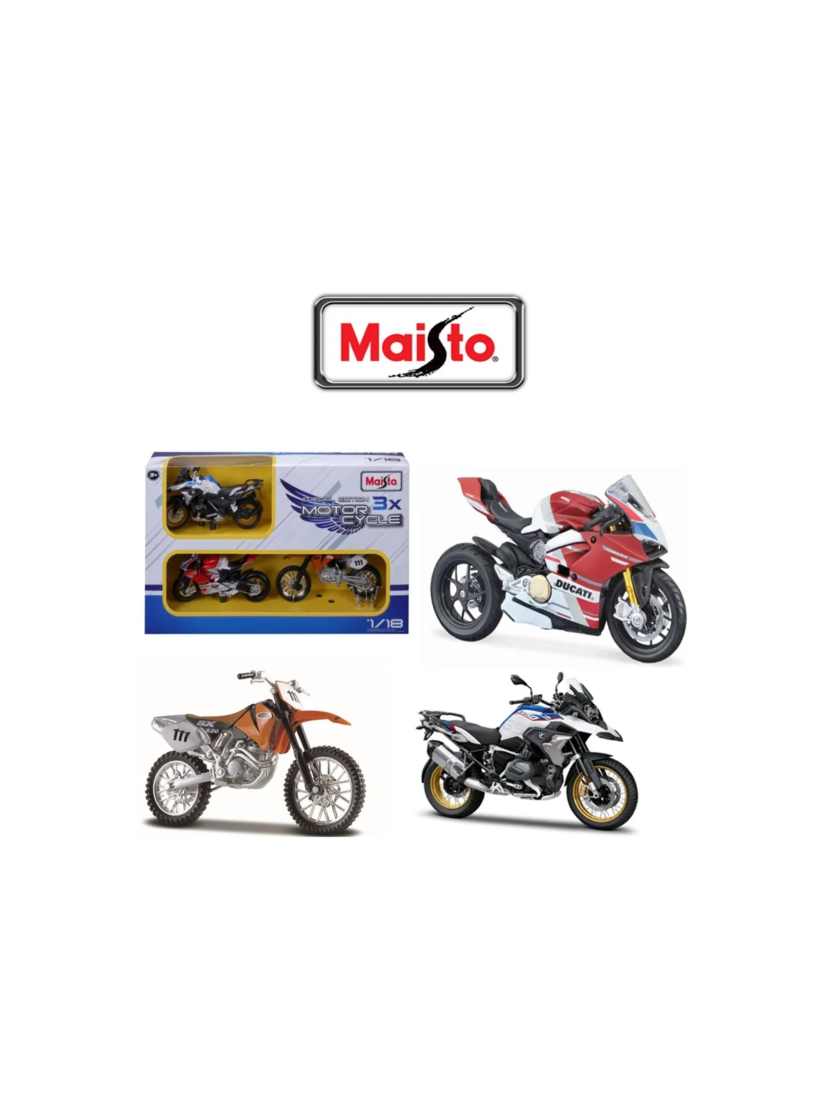 Maisto Gift 3 Pack Moto Scala 1/18