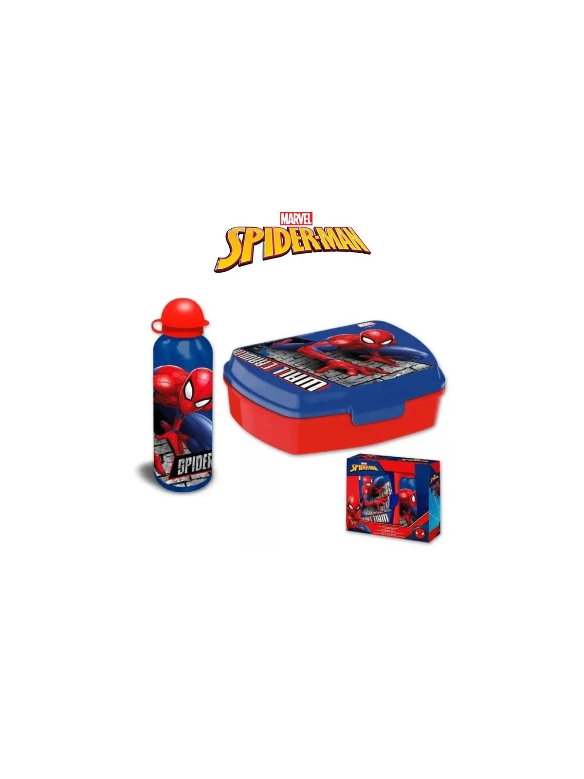 Spiderman Lunch Box con Borraccia Alluminio 500 ml