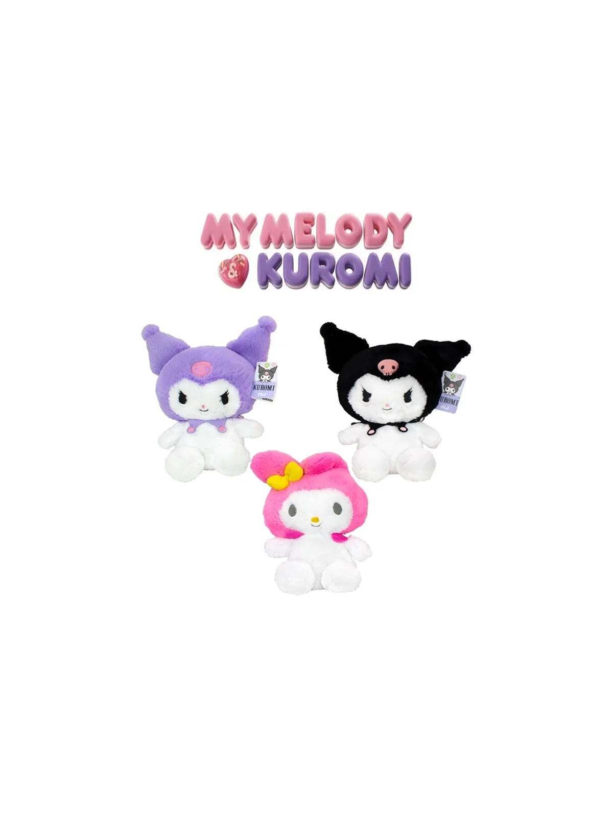 Peluche Kuromie e My Melodi 3 AST 28 CM