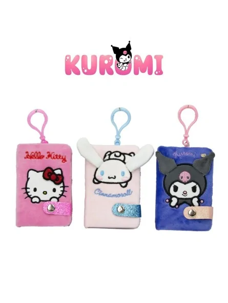 Kuromi Mini Notebook in Peluche Con Clip