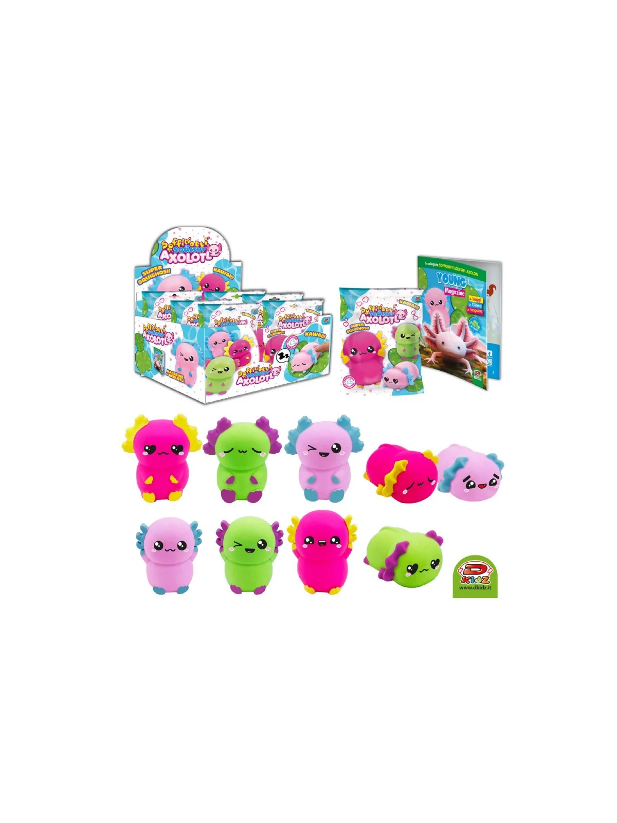 Sofficiotti Squishy Axolotl Kawaii