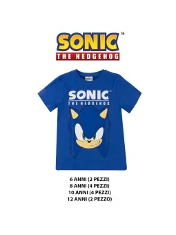 T-Shirt Sonic Manica Corta Blu