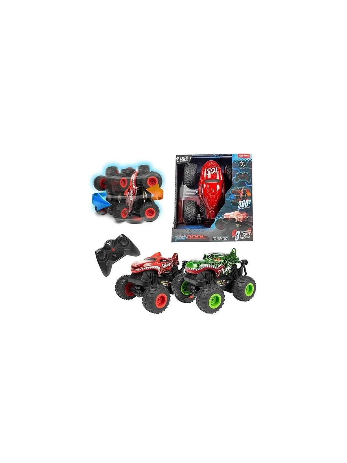 RC Cool Monster Truck Beast 360 con Luci