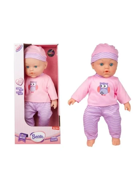 Baby Beau Doll Rosa Soft Touch con Suoni 40 cm