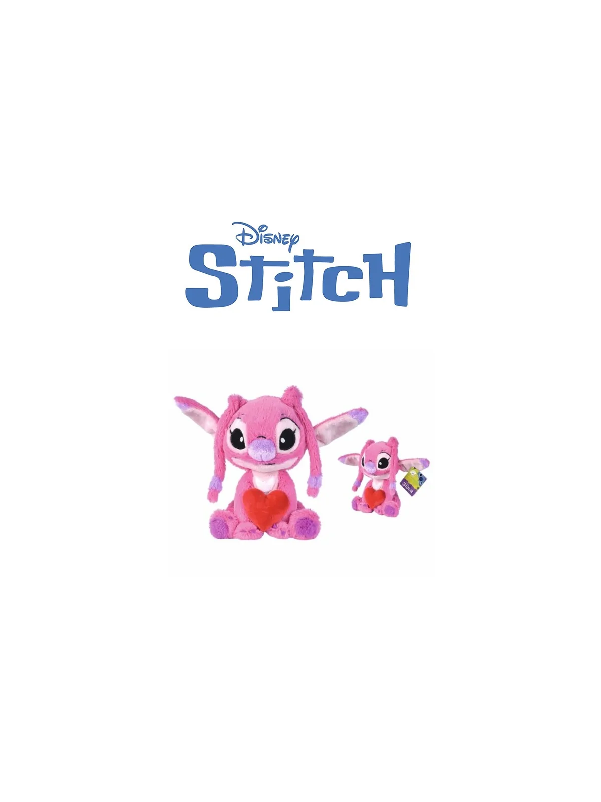 Peluche Disney Stitch Angel con Cuore 25 cm
